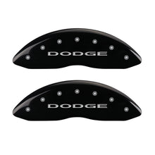 Carregar imagem no visualizador da galeria, MGP Front set 2 Caliper Covers Engraved Front With out stripes/Dodge Black finish silver ch