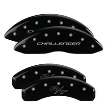 Carregar imagem no visualizador da galeria, MGP 4 Caliper Covers Engraved Front Block/Challenger Engraved Rear Vintage Style/RT Blk fnsh slvr ch