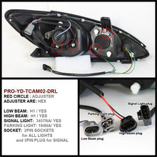 Carregar imagem no visualizador da galeria, Spyder Toyota Camry 02-06 Projector Headlights DRL Black High H1 Low H1 PRO-YD-TCAM02-DRL-BK