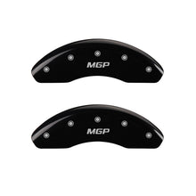 Load image into Gallery viewer, MGP 4 Caliper Covers Engraved Front &amp; Rear MGP Black Finish Silver Characters 2018 Toyota Camry