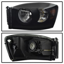 Carregar imagem no visualizador da galeria, Xtune Dodge Ram 1500 06-08 Amber Crystal Headlights Black Smoked HD-JH-DR06-AM-BSM