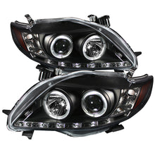 Carregar imagem no visualizador da galeria, Spyder Toyota Corolla 09-10 Projector Headlights LED Halo DRL Blk High H1 Low H1 PRO-YD-TC09-DRL-BK