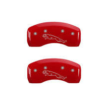 Load image into Gallery viewer, MGP 4 Caliper Covers Engraved Front &amp; Rear Leaper Red finish silver ch