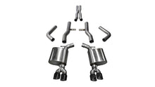 Carregar imagem no visualizador da galeria, Corsa 15-17 Dodge Challenger Hellcat Dual Rear Exit Extreme Exhaust w/ 3.5in Black Tips