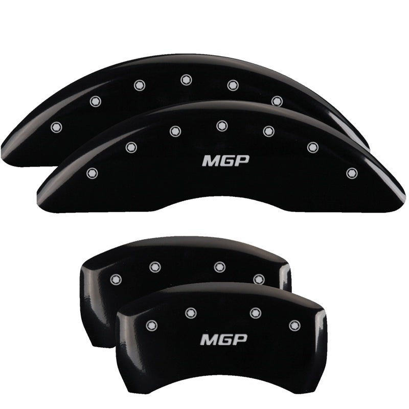 MGP 4 Caliper Covers Engraved Front & Rear Leaper Black finish silver ch