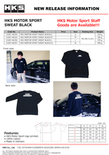 Carregar imagem no visualizador da galeria, HKS MOTORSPORT SWEATSHIRT BLACK M
