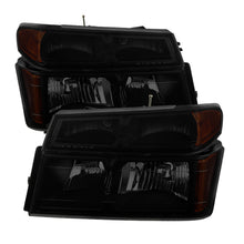 Carregar imagem no visualizador da galeria, Xtune Chevy Colorado 04-12 OEM Headlights w/ Bumper Lights Black Smoked HD-JH-CCOL04-SET-BSM