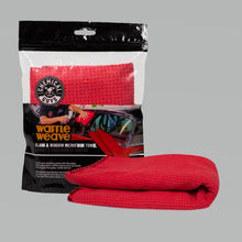 Load image into Gallery viewer, Chemical Guys Waffle Weave Glass &amp; Window Microfiber Towel - 24in x 16in - Red (P48)