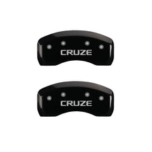 Carregar imagem no visualizador da galeria, MGP 4 Caliper Covers Engraved Front &amp; Rear Cruze Black finish silver ch