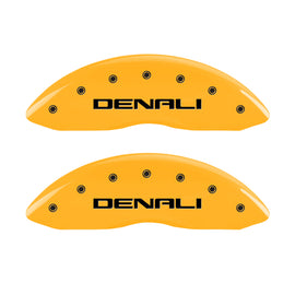 MGP 4 Caliper Covers Engraved Front & Rear Denali Yellow Finish Black Char 2009 GMC Envoy