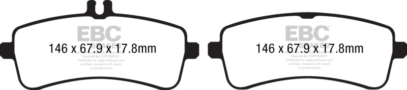 EBC 2015+ Mercedes-Benz AMG GT S 4.0TT Orangestuff Rear Brake Pads