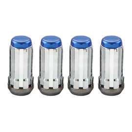 McGard SplineDrive Lug Nut (Cone Seat) 1/2-20 / 1.60in. Length (4-Pack) - Blue Cap (Req. Tool)