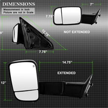 Carregar imagem no visualizador da galeria, Xtune Dodge Ram 1500 09-12 Extendable Heated Adjust Mirror Black HoUSing Left MIR-DRAM09S-PWH-L