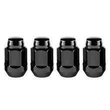 Carregar imagem no visualizador da galeria, Porca sextavada McGard (estilo protuberante do assento cônico) M14X1,5 / 22 mm hexagonal / 1,635 pol. Comprimento (pacote com 4) - Preto