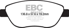 EBC 2014+ Fiat 500 1.4L Turbo Abarth Ultimax2 Front Brake Pads