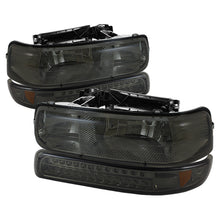Carregar imagem no visualizador da galeria, Xtune Chevy TahOE 00-06 Headlights w/ LED Bumper Lights Amber Smoke HD-JH-CSIL99-LED-SET-SM