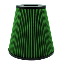 Load image into Gallery viewer, Green Filter Dual Cone Filter - ID 4in. / Base 7.75in. / Top 4.75in. / H 7.625in.