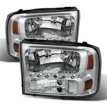 Carregar imagem no visualizador da galeria, Xtune Ford F250 F350 Super Duty 99-04 1Pc Headlights w/ LED Chrome HD-JH-FF25099-LED-C