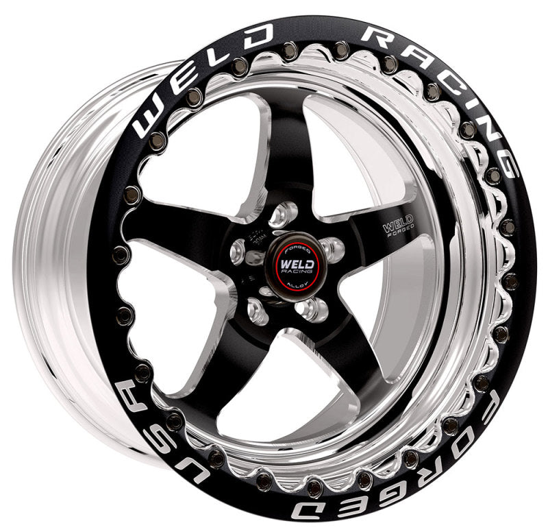 Weld S71 17x12 / 5x4.75 BP / 6.4in. BS Black Wheel (Low Pad) - Black Single Beadlock MT