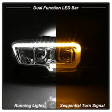 Carregar imagem no visualizador da galeria, xTune Toyota Tacoma 16-18 DRL Light Bar Projector Headlights - Chrome PRO-JH-TTA16-LBDRL-C