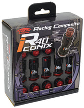 Carregar imagem no visualizador da galeria, Project Kics 16+4 Locks Black R40 Iconix w/ Plastic Cap (Red) - 14x1.50