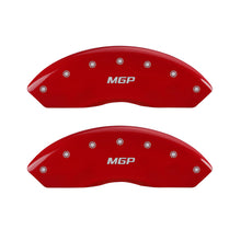 Carregar imagem no visualizador da galeria, MGP 4 Caliper Covers Engraved Front &amp; Rear MGP Red finish silver ch