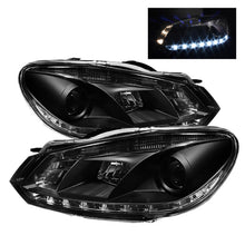 Carregar imagem no visualizador da galeria, Spyder Volkswagen Golf/GTI 10-13 Projector Headlights Halogen Model- DRL Blk PRO-YD-VG10-DRL-BK