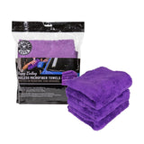 Chemical Guys Happy Ending Ultra Edgeless Microfiber Towel - 16in x 16in - Blue - 3 Pack (P16)