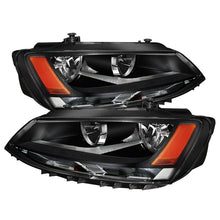 Carregar imagem no visualizador da galeria, Xtune Volkswagen Jetta 11-14 Amber Crystal Headlights Black HD-JH-VJ11-AM-BK