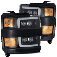 Load image into Gallery viewer, AlphaRex 15-19 Chevy 2500HD NOVA LED Proj Headlights Plank Style Gloss Black w/Activ Light/DRL