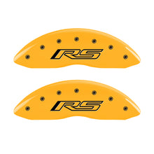Load image into Gallery viewer, MGP 4 Caliper Covers Engraved Front &amp; Rear Gen 5/RS Yellow finish black ch