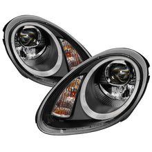 Carregar imagem no visualizador da galeria, Spyder Porsche Cayman 05-08 Headlights - Halogen Model Only - Black PRO-YD-P98705-HID-DRL-BK