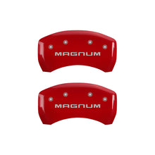 Load image into Gallery viewer, MGP 4 Caliper Covers Engraved Front &amp; Rear Magnum Red finish silver ch