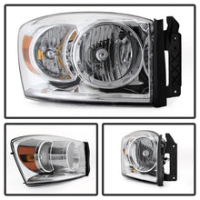 Carregar imagem no visualizador da galeria, Xtune Dodge Ram 1500 06-08 / Ram 2500/3500 06-09 Amber Crystal Headlights Chrome HD-JH-DR06-AM-C