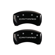 Carregar imagem no visualizador da galeria, MGP 4 Caliper Covers Engraved Front &amp; Rear Gen 4/Camaro Black finish silver ch