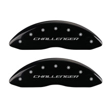 Carregar imagem no visualizador da galeria, MGP 4 Caliper Covers Engraved Front Block/Challenger Engraved Rear Vintage Style/RT Blk fnsh slvr ch