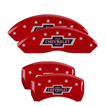 Carregar imagem no visualizador da galeria, MGP 4 Caliper Covers Engraved F &amp; R 100 Anniversary Red Finish Silver Char 2019 Chevrolet Equinox