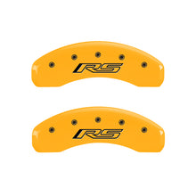 Load image into Gallery viewer, MGP 4 Caliper Covers Engraved Front &amp; Rear Gen 5/RS Yellow finish black ch