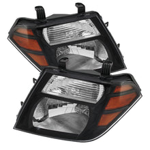 Carregar imagem no visualizador da galeria, Xtune Nissan Pathfinder 08-11 Amber Crystal Headlights Black HD-JH-NP08-AM-BK