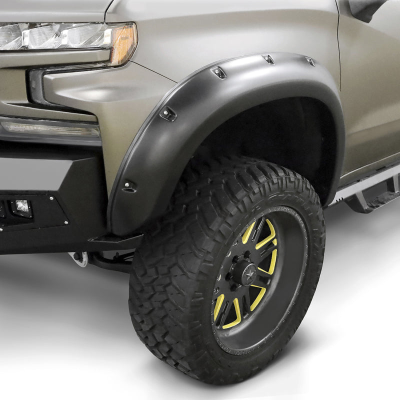 Lund 2019 Chevy Silverado 1500 RX-Rivet Style Smooth Elite Series Fender Flares - Black (2 Pc.Front)