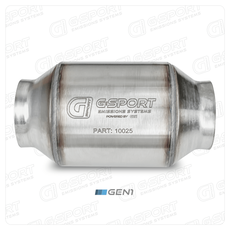 GESI G-Sport OBD2 300 CPSI 2.5in Inlet/Outlet x 4in Diameter Body x 7in OAL Catalytic Converter