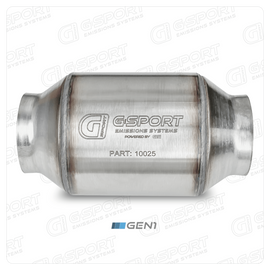 GESI G-Sport OBD2 300 CPSI 2.5in Inlet/Outlet x 4in Diameter Body x 7in OAL Catalytic Converter