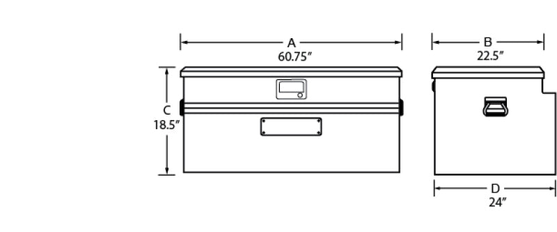 Lund Universal Alum Flush Mount Box - Brite