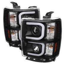 Carregar imagem no visualizador da galeria, Spyder Chevy Silverado 1500 14-16 Projector Headlights Light Bar DRL Blk PRO-YD-CS14-LBDRL-BK