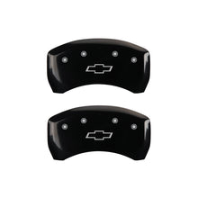Carregar imagem no visualizador da galeria, MGP 4 Caliper Covers Engraved Front &amp; Rear Bowtie Black finish silver ch