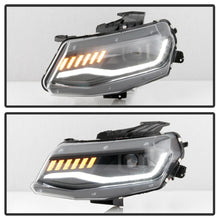 Carregar imagem no visualizador da galeria, Spyder Chevy Camaro 16-18 Halogen Model Projector Headlights Black PRO-YD-CCAM16HALSI-SEQ-BK