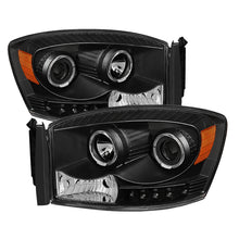 Carregar imagem no visualizador da galeria, Xtune Dodge Ram 1500 06-08 / Ram 2500/3500 06-09 Halo Projector Headlights Black PRO-JH-DR06-LED-BK