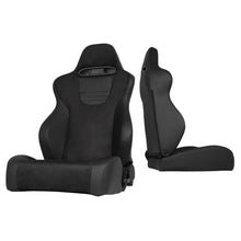 Carregar imagem no visualizador da galeria, Xtune Srt Style Racing Seat Suede/Pu (Double Slider) Black/Black Driver Side RST-SRT-03-BK-DR
