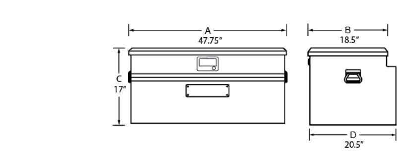 Lund Universal Alum Flush Mount Box - Brite