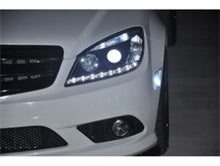 Carregar imagem no visualizador da galeria, Spyder Mercedes Benz C-Class 08-11 Projector Headlights Halogen - DRL Blk PRO-YD-MBW20408-DRL-BK